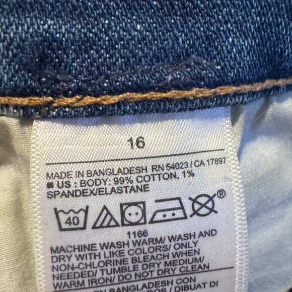 Old Navy button fly extra High Rise Curvy Sky Hi Straight woman’s size 16 blue j - Picture 4 of 7